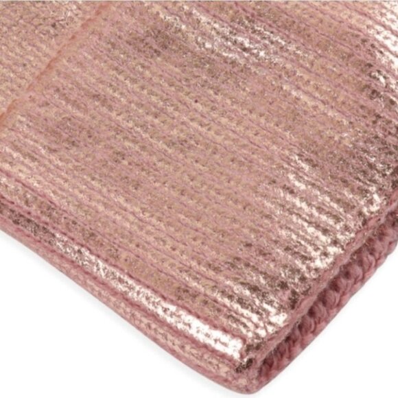 PINK METALLIC BEANIE / HAT - Picture 4 of 4